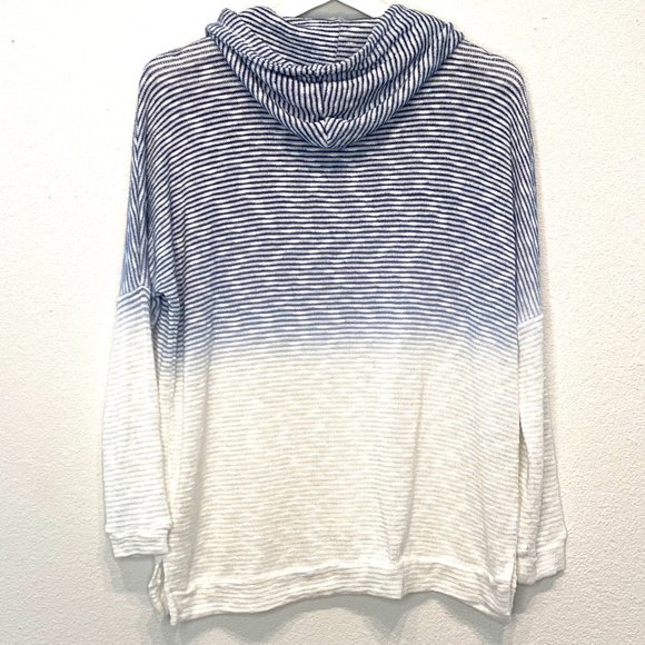 Vintage Havana Striped Ombre Pullover with Kangaroo Pocket and Hood - Picture 8 of 8